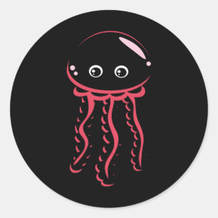Sticker Rond Bébé Jellyfish Smiling Costume mignon Animal Hallo