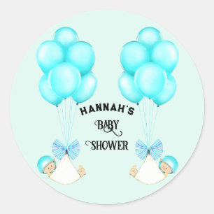 Sticker Rond Bébé Jumeaux Garçons Baby Shower
