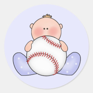 Sticker Rond Bébé Lil Baseball