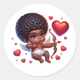 Sticker Rond Bébé mignon avec coeur et flèche