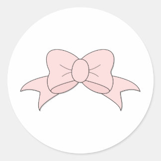 Sticker Rond Bébé mignon Bébé rose Bow