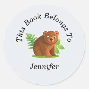Sticker Rond Bébé mignon ours Retour à l'école
