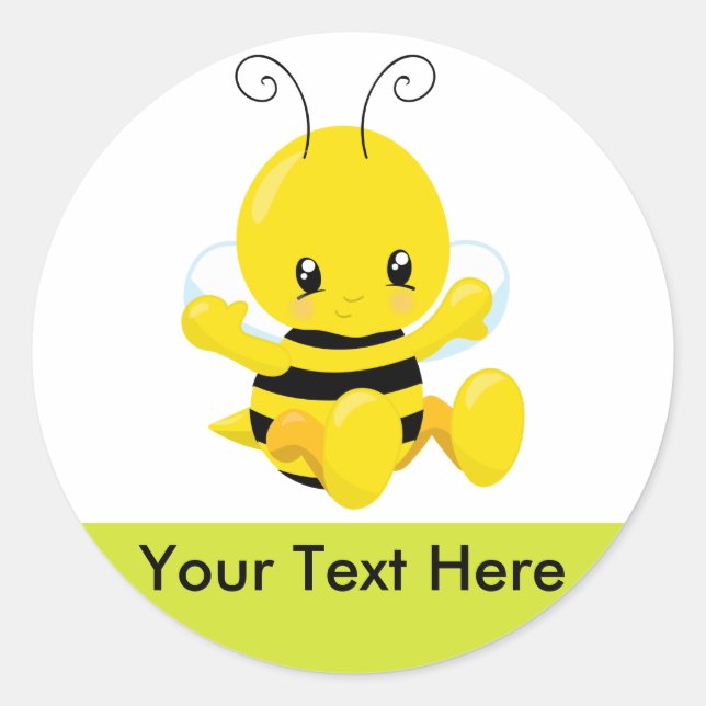 Sticker Rond Bébé mignonne Bumble Bee (Devant)