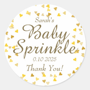 Sticker Rond Bébé paillettes / douche / couples Cœur d'Amour en