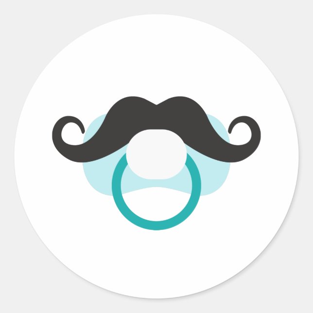 Sticker Rond Bébé petit garçon Pacifier (Devant)