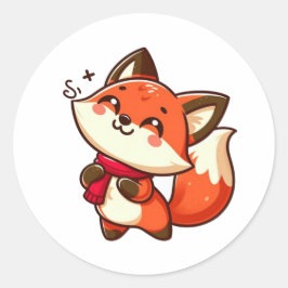 Sticker Rond bébé renard