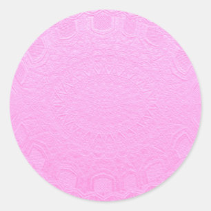 Sticker Rond Bébé Rose Argent Pailleté en Relief