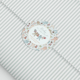 Sticker Rond Bébé son Baby shower froid à l'extérieur de l'hive