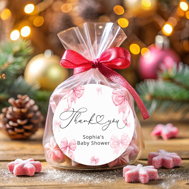 Sticker Rond Bébé son froid à l'extérieur du Baby shower de Bow (Créateur téléchargé)