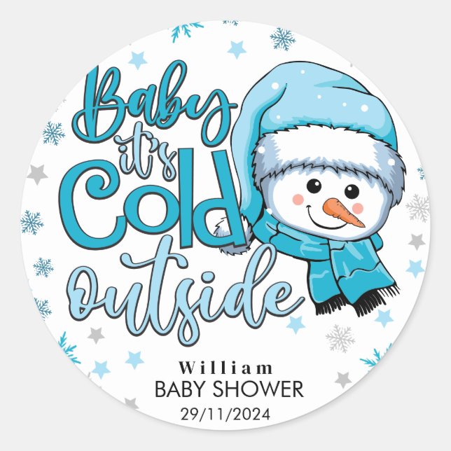 Sticker Rond bébé son froid dehors (Devant)