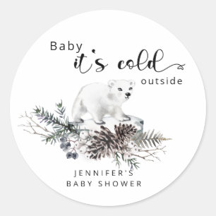 Sticker Rond Bébé son froid en dehors du baby shower