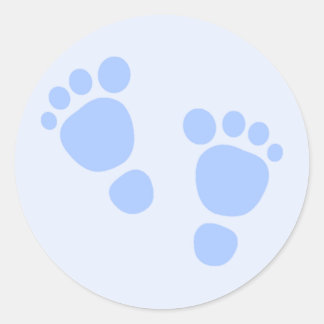 Sticker Rond Bébé Sticker, Pieds Bleus