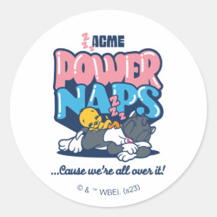 Sticker Rond Bébé TWEETY™ & SYLVESTER™ Power Naps