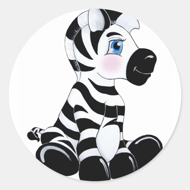 Sticker Rond Bébé Zebra (Devant)