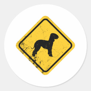 Sticker Rond Bedlington Terrier