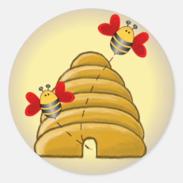 Sticker Rond BEE HIVE par SHARON SHARPE (Devant)
