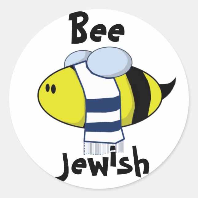 Sticker Rond "Bee Jewish" (Devant)
