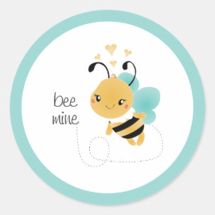 Sticker Rond Bee Mine Bumblebee Jaune Noir