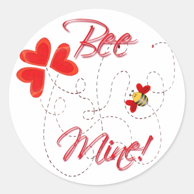 Sticker Rond BEE MINE VALENTINE par SHARON SHARPE (Devant)