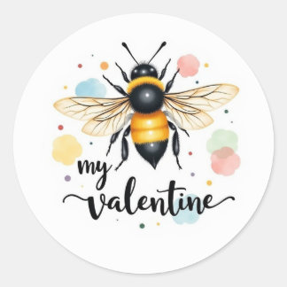 Sticker Rond Bee my valentine