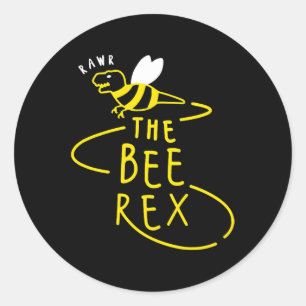 Sticker Rond Bee Rex Dinosaur Sting Drôle Novelty Hommes Femmes