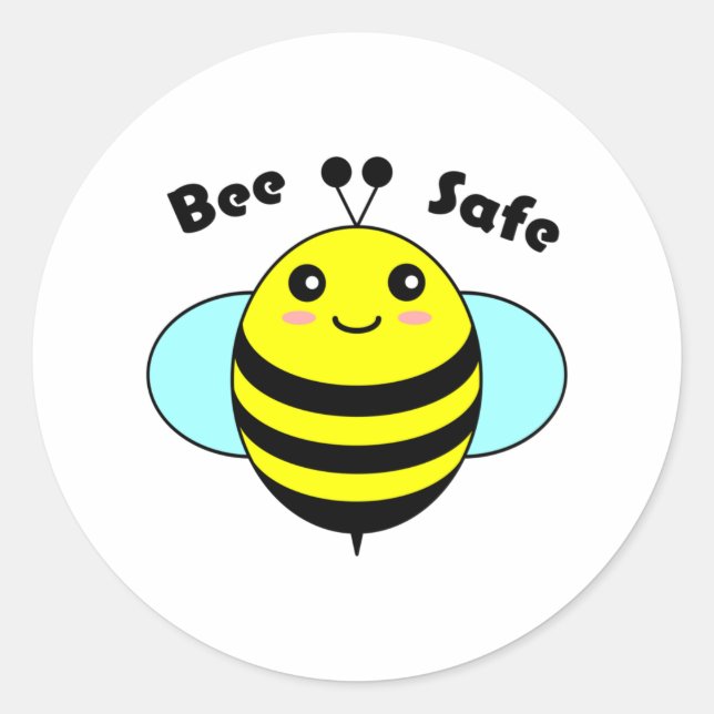 Sticker Rond Bee Safe 3 (Devant)