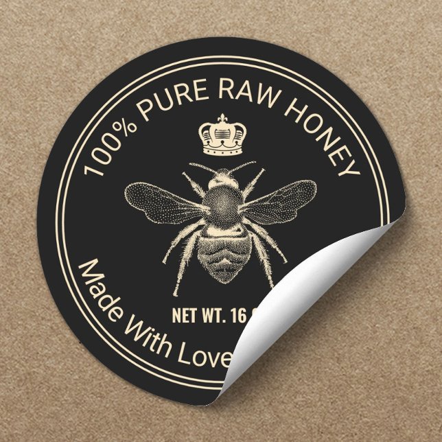 Sticker Rond Beehive Honey Jar, apiculteur de l'abeille Queen B (Créateur téléchargé)