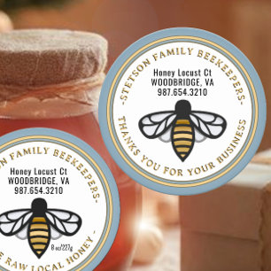 STICKER ROND BEEKEEPER AFFAIRES HONEYBEE LOGO MERCI