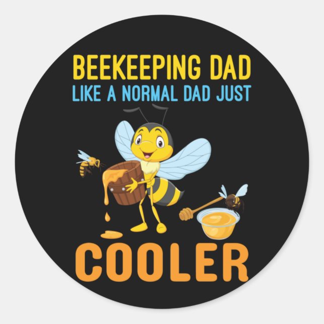 Sticker Rond Beekeeper Art BeeKeeping Papa (Devant)
