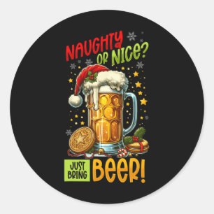 Sticker Rond Beer Lover Noël