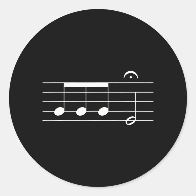 Sticker Rond Beethoven 5thymphony Notes Musique classique (Devant)