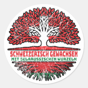 Sticker Rond Bélarus Belarussisch Schweizer Schweiz Baum Wurzel
