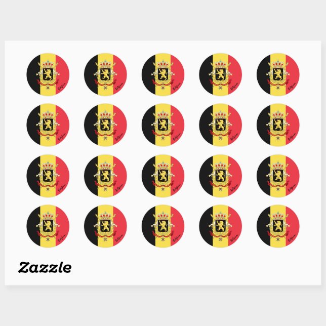 Sticker Rond Belgique & Pays-Bas, vacances / sports (Feuille)