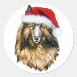 Sticker Rond Belgique Tervuren Christmas Père Noël