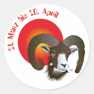 Sticker Rond Bélier - Symboles animaux