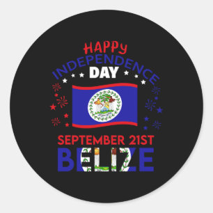 Sticker Rond Belize 43e anniversaire de l'indépendance Belizean