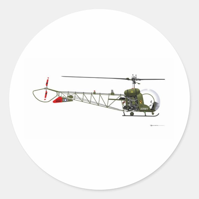 Sticker Rond Bell OH-13 Sioux (Devant)