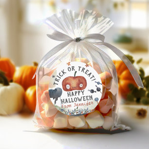 Sticker Rond Belle Aquarelle Anniversaire de enfant Halloween