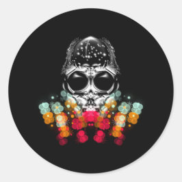Sticker Rond Belle araignée automnale avec Casquette Dewdrop