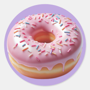 Sticker Rond Belle beigne rose avec Sprinkers