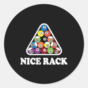 Sticker Rond Belle Billard en rack T Chemise
