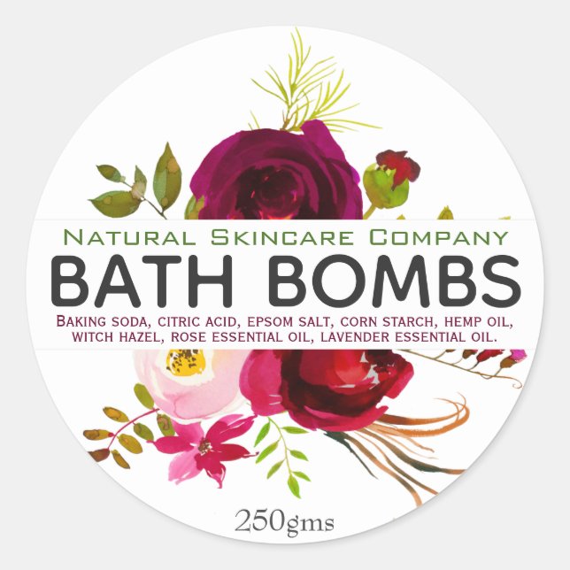 Sticker Rond Belle Bombe Florale (Devant)