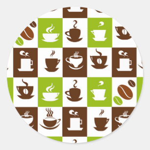 Sticker Rond Belle Café Espresso Design