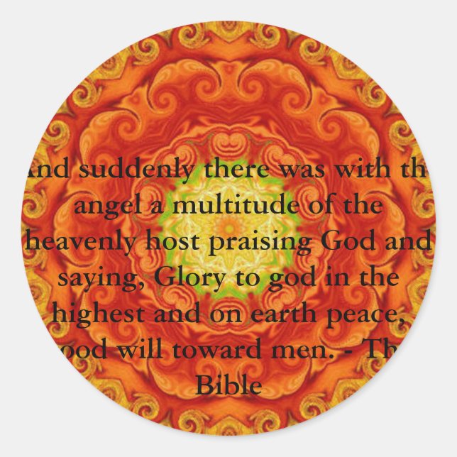 Sticker Rond Belle citation d'ange biblique inspirante (Devant)