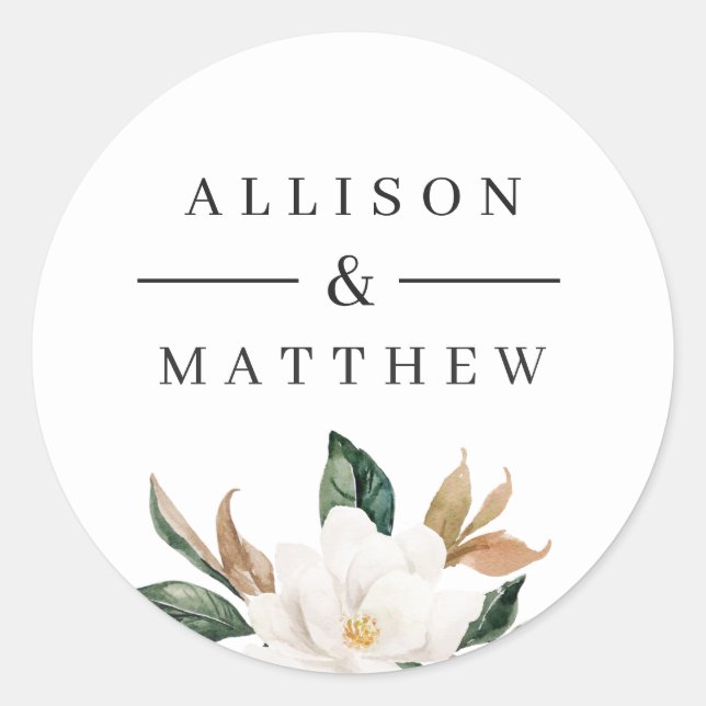 Sticker Rond Belle collant mariage magnolia (Devant)