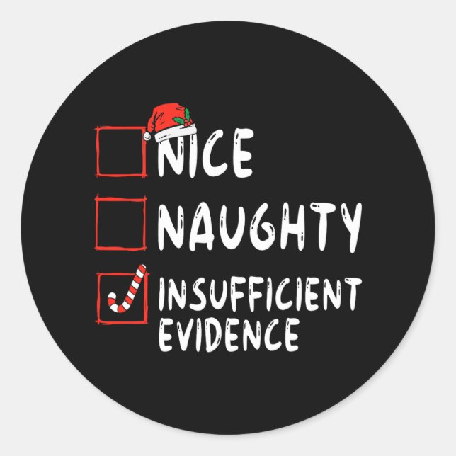 Sticker Rond belle coquine insuffisance de preuves noël père No (Devant)