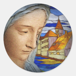 Sticker Rond Belle Dame, Nommée Marie