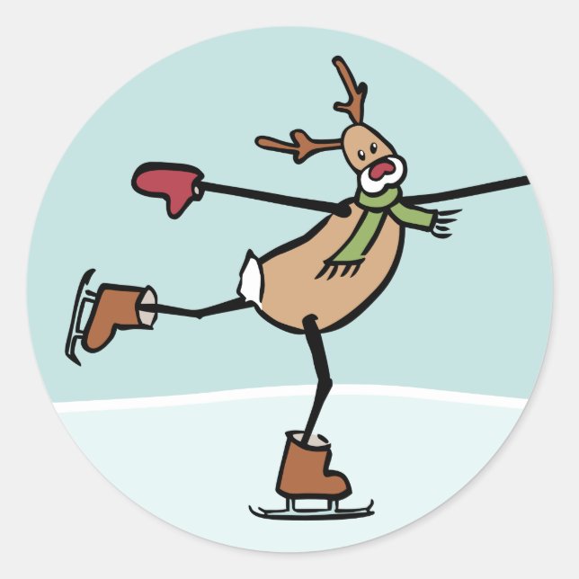 Sticker Rond Belle Dancing Reindee - Noël (Devant)