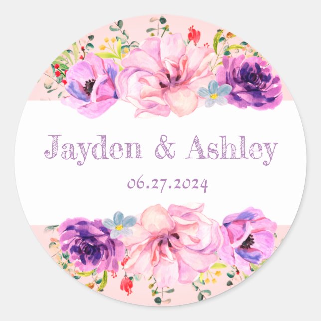 Sticker Rond Belle décoration florale Mariage (Devant)