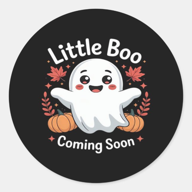Sticker Rond Belle Faire-part de grossesse Halloween (Devant)